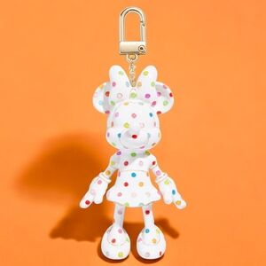 NEW Disney Polka Dot Minnie Mouse Bag Charm Keychain 3.25"x1.75 Licensed Product